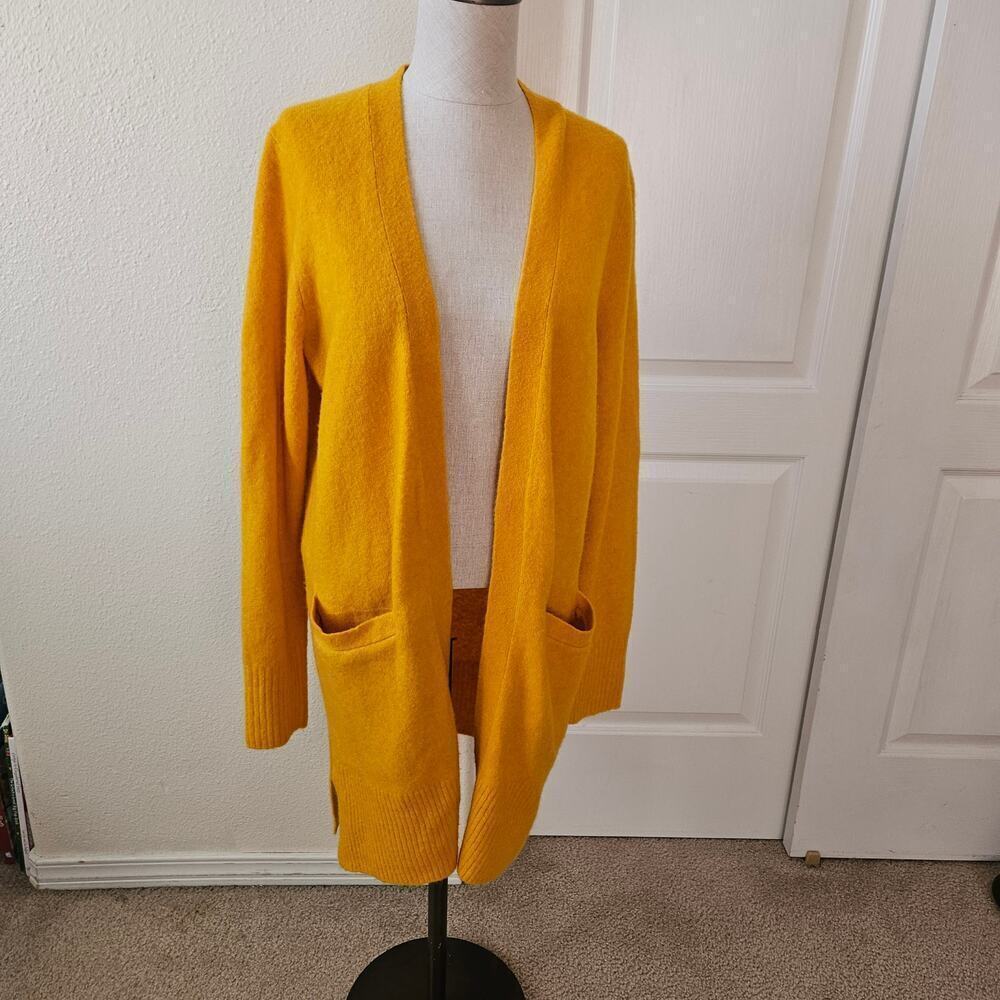 J. CREW Open-front cardigan in extra-soft yarn yellow Small